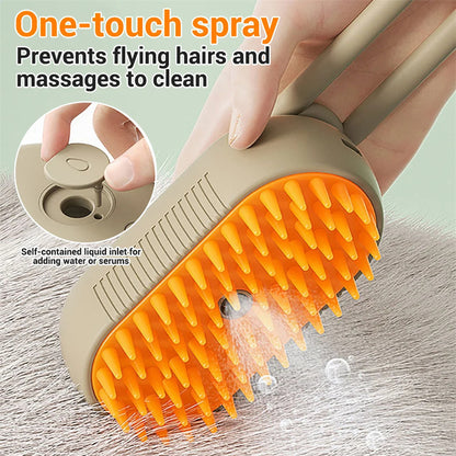 Cat Steam Spray Brush - Pet Grooming Comb Fur Removal Brush