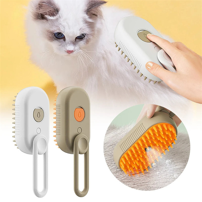 Cat Steam Spray Brush - Pet Grooming Comb Fur Removal Brush