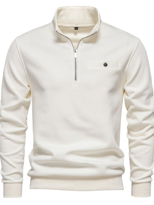 Men's Quarter Zip Long Sleeve Sweatshirt at Unamous™